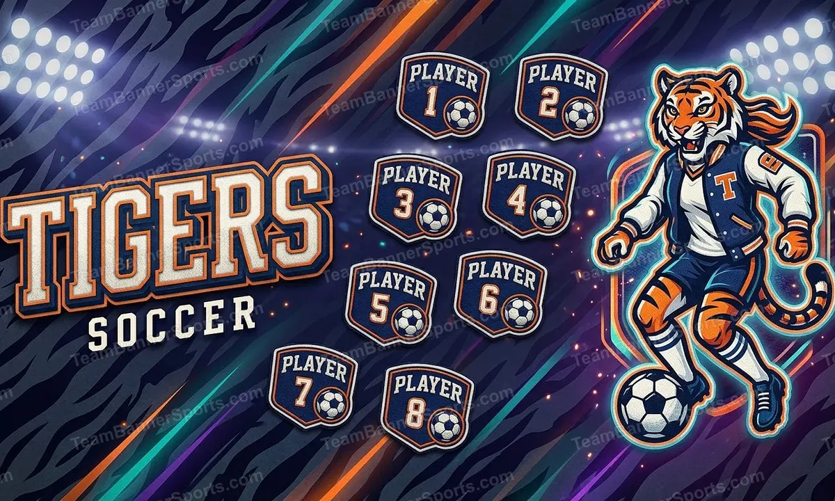 Tigers soccer team banner created with AI