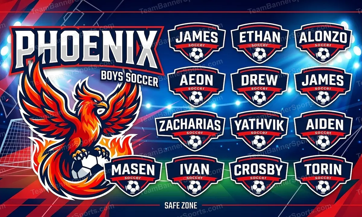 Phoenix soccer team banner created with AI