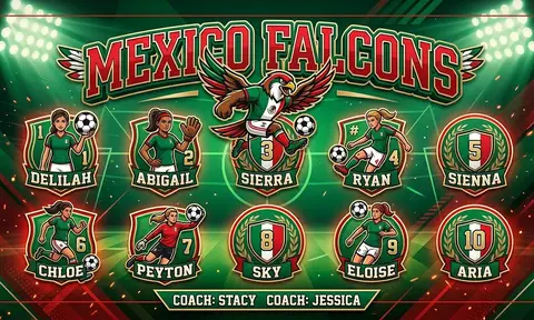 Mexico Falcons Soccer AI image template