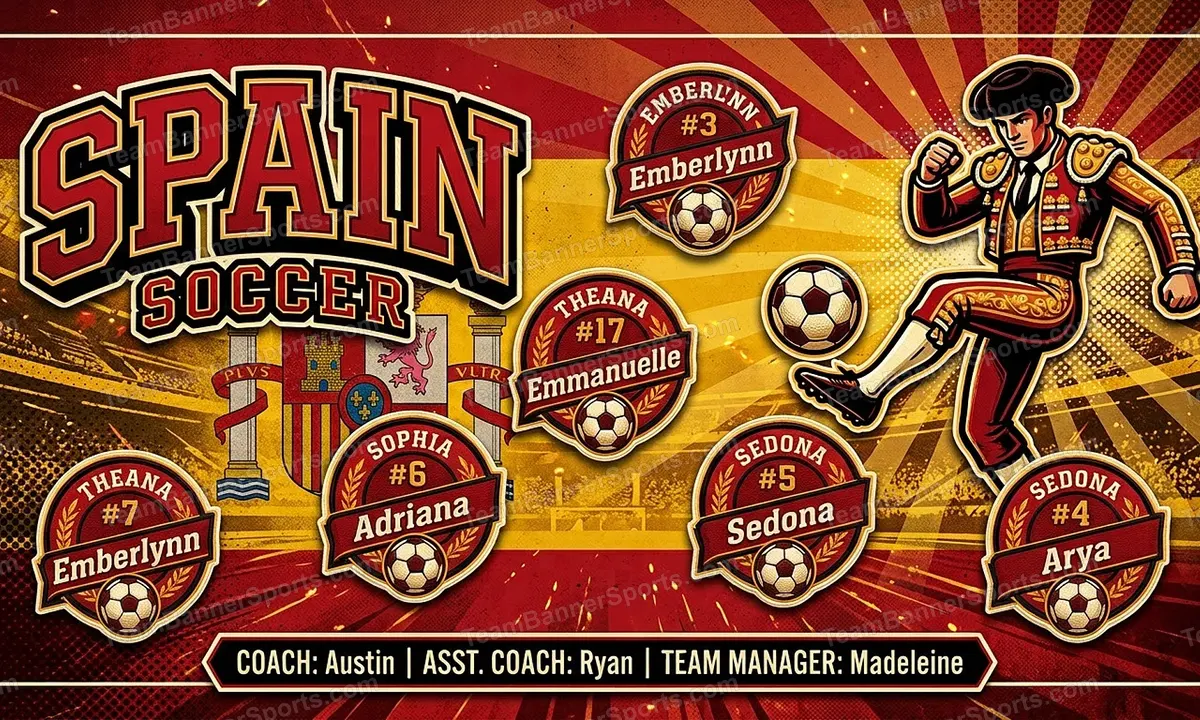 Spain soccer team banner created with AI