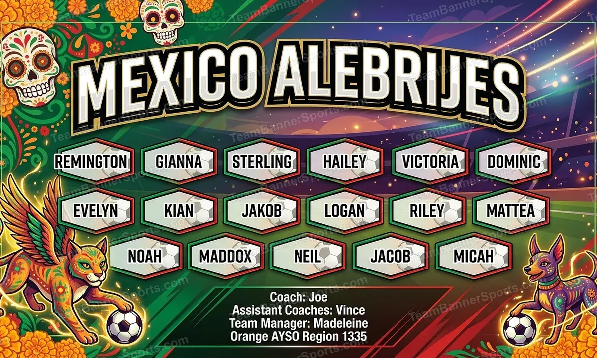 Mexico Alebrijes soccer team banner created with AI