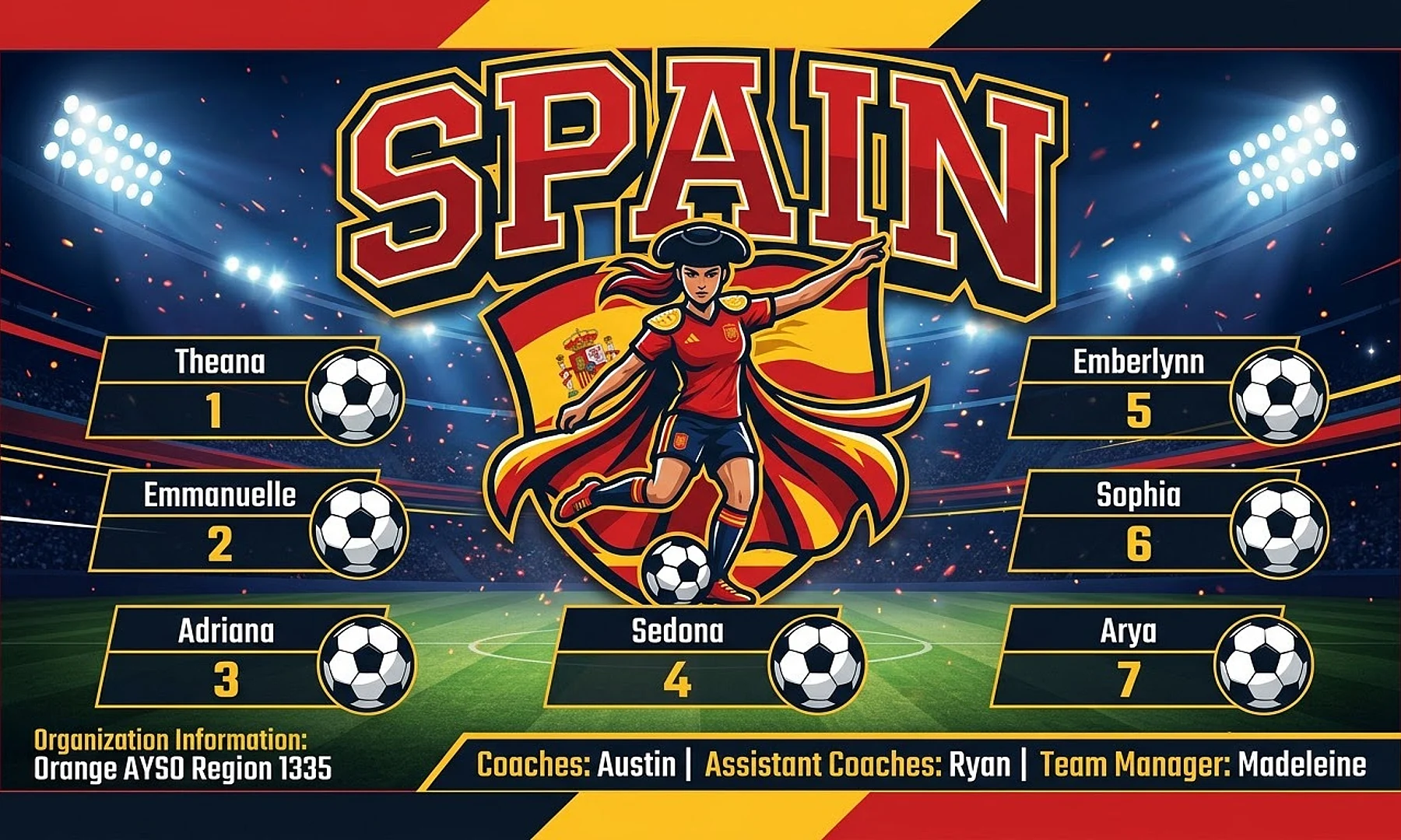 Spain soccer team banner created with AI