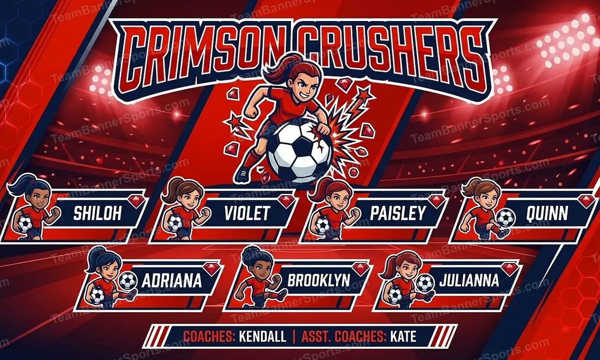 Crimson crushers soccer team banner created with AI