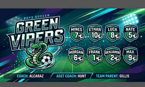 Green vipers Soccer AI image template