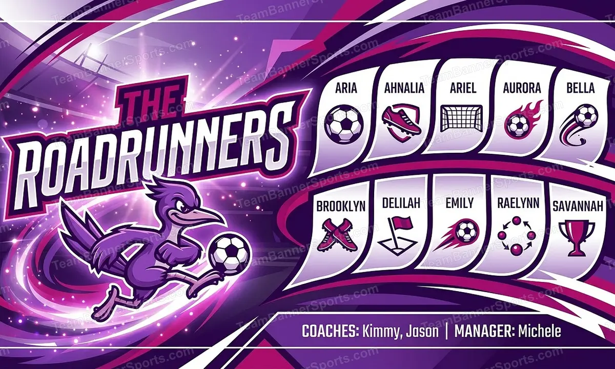 The Roadrunners soccer team banner created with AI