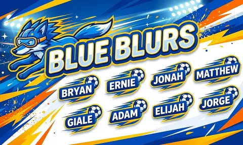 Blue Blurs Soccer AI image template