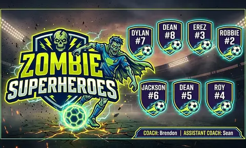 Zombie Superheroes Soccer AI image template