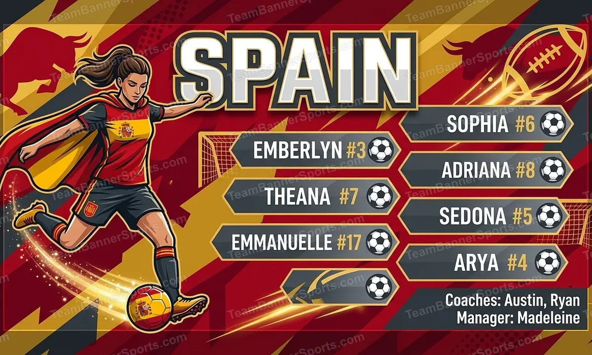 Spain soccer team banner created with AI