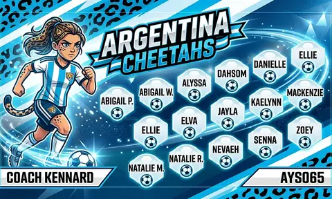 Argentina Cheetahs Soccer AI image template