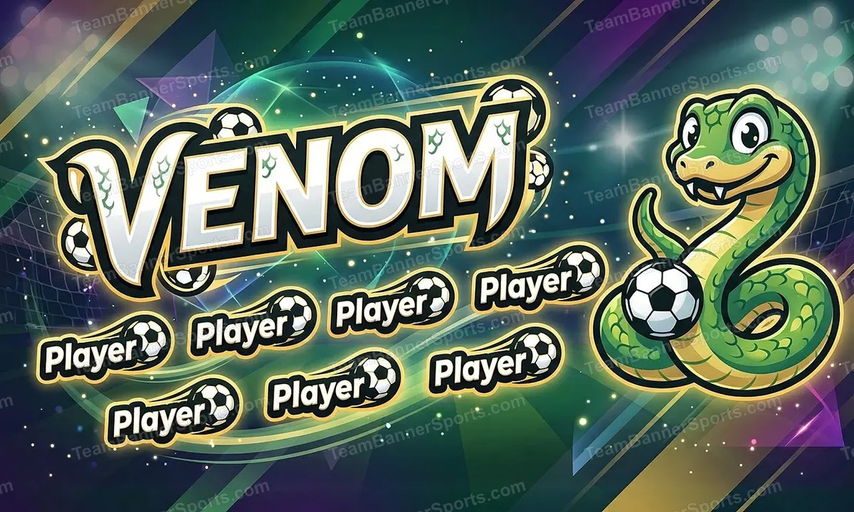 Venom soccer team banner created with AI