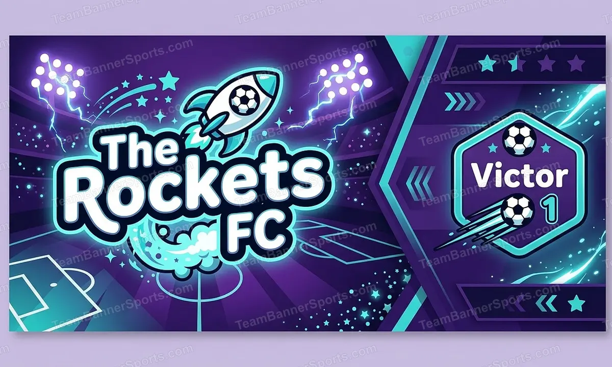The Rockets FC soccer team banner created with AI