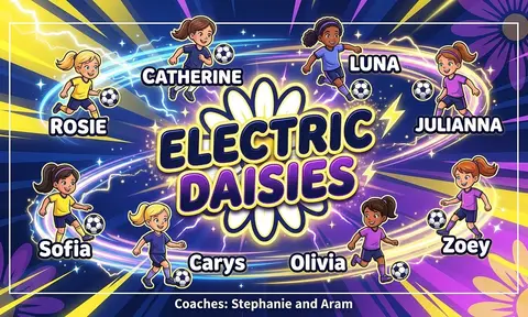 Electric Daisies Soccer AI image template