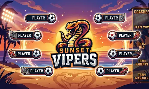 Sunset Vipers Soccer AI image template