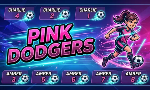 Pink Dodgers Soccer AI image template