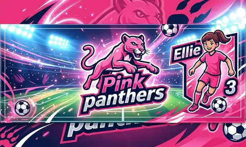 Pink panthers Soccer AI image template