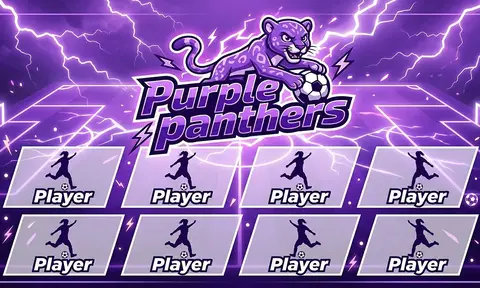Purple panthers Soccer AI image template