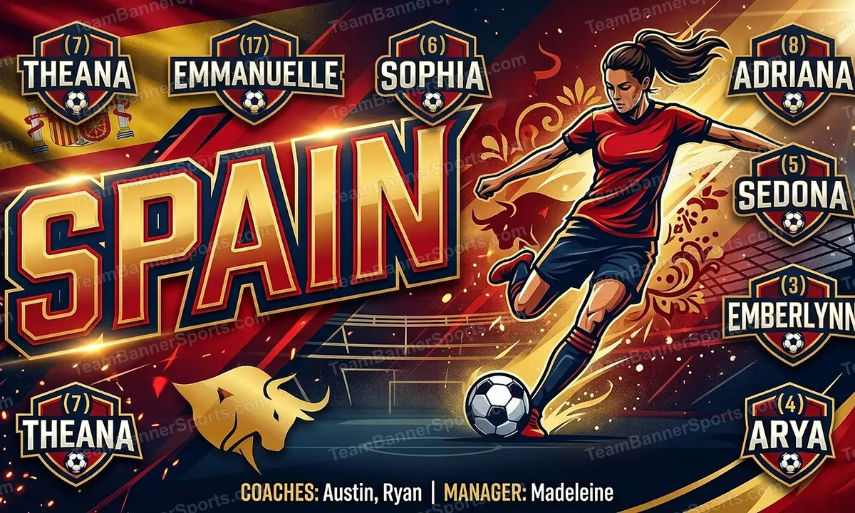 Spain soccer team banner created with AI
