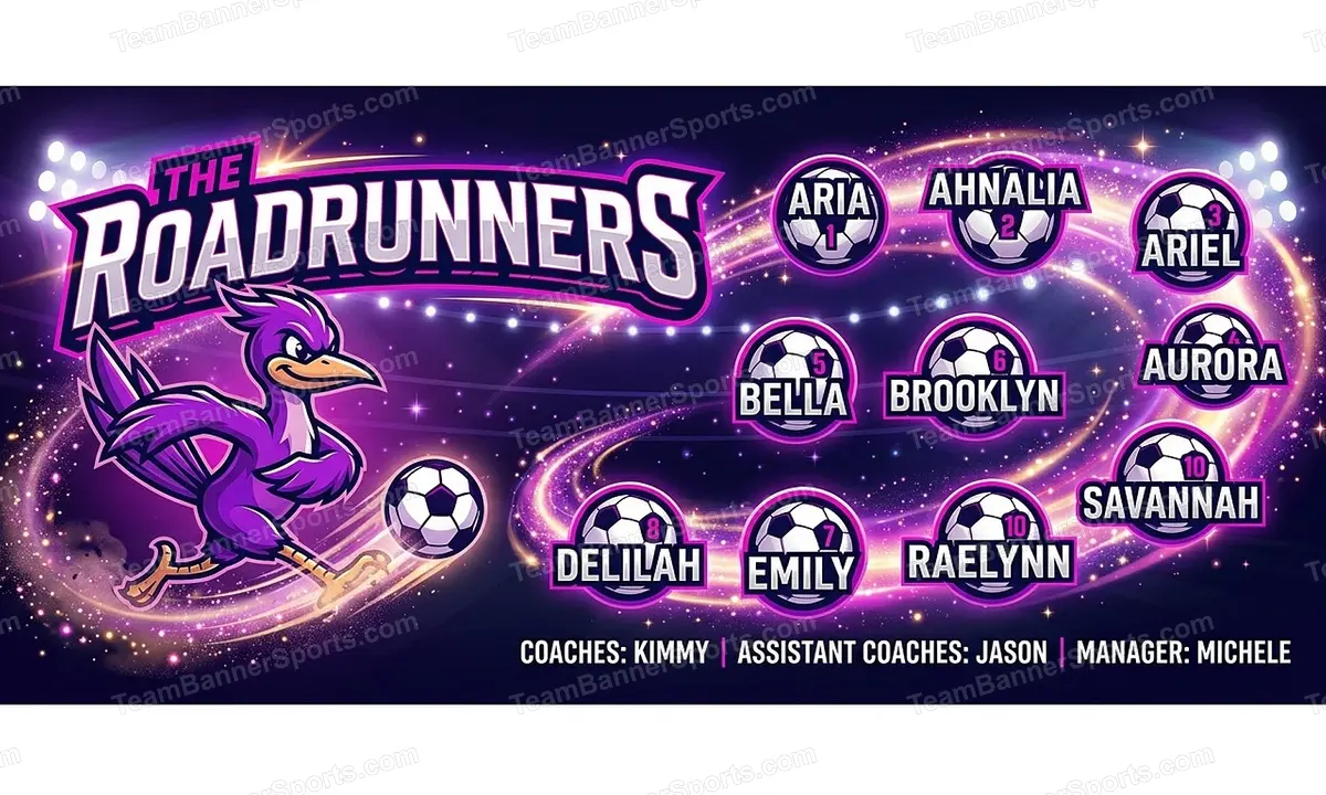 The Roadrunners soccer team banner created with AI
