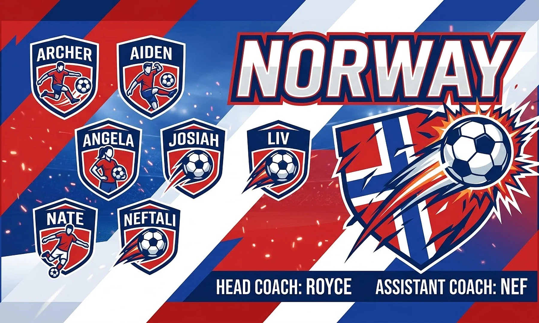 Norway soccer team banner created with AI