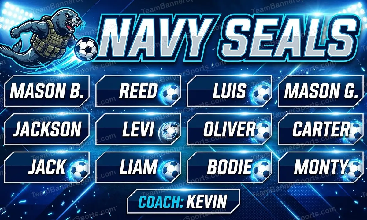 Navy Seals soccer team banner created with AI