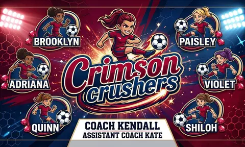 Crimson crushers Soccer AI image template