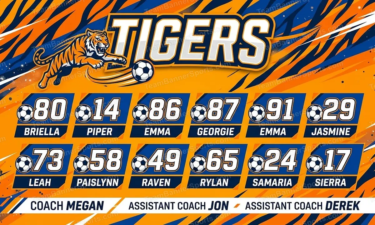 Tigers soccer team banner created with AI