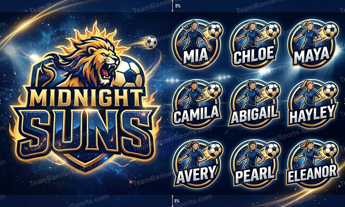 Midnight Suns soccer team banner created with AI