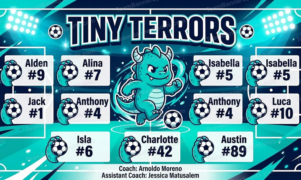Tiny Terrors soccer team banner created with AI