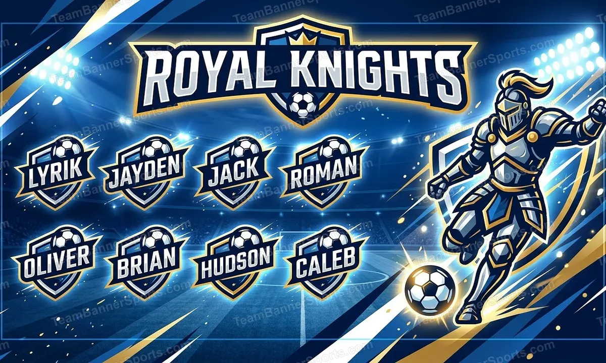Royal Knights soccer team banner created with AI