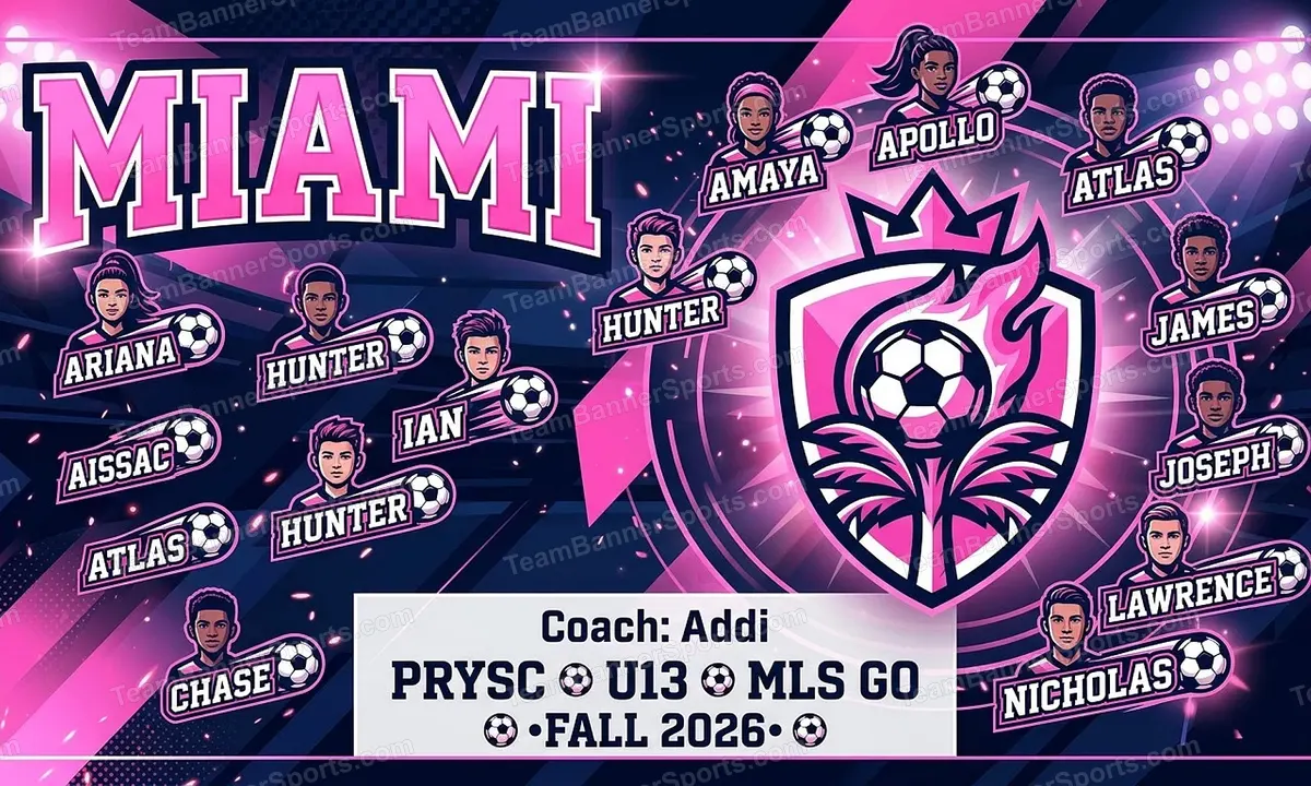Miami soccer team banner created with AI