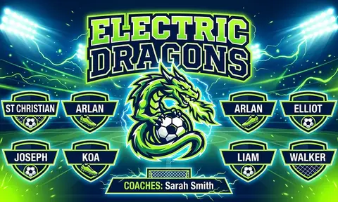 electric dragons Soccer AI image template