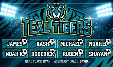 Teal Tigers Soccer AI image template
