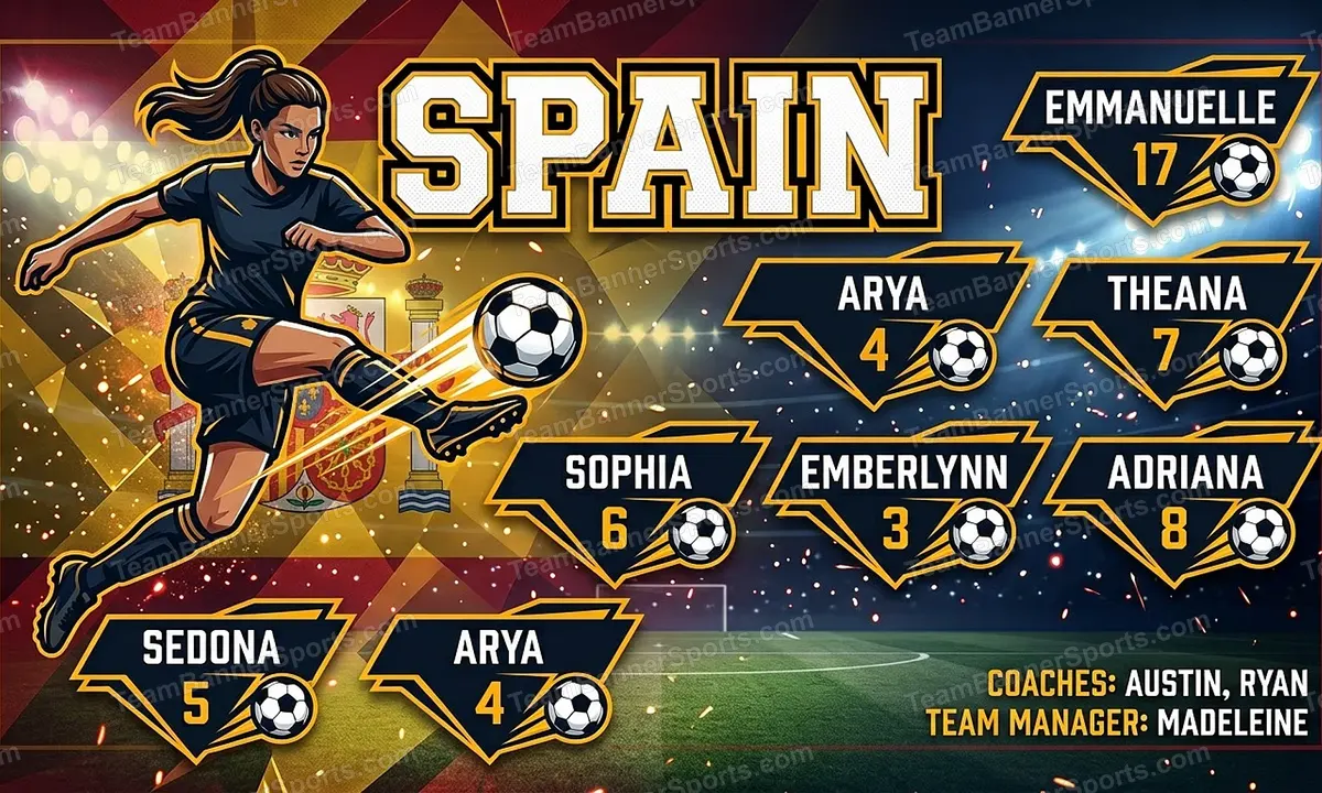 Spain soccer team banner created with AI