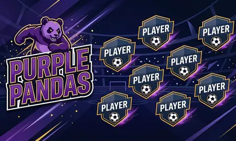Purple Pandas Soccer AI image template