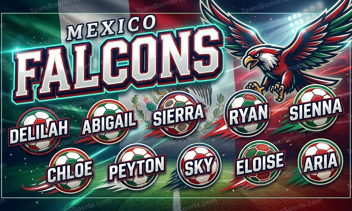 Mexico Falcons soccer team banner created with AI