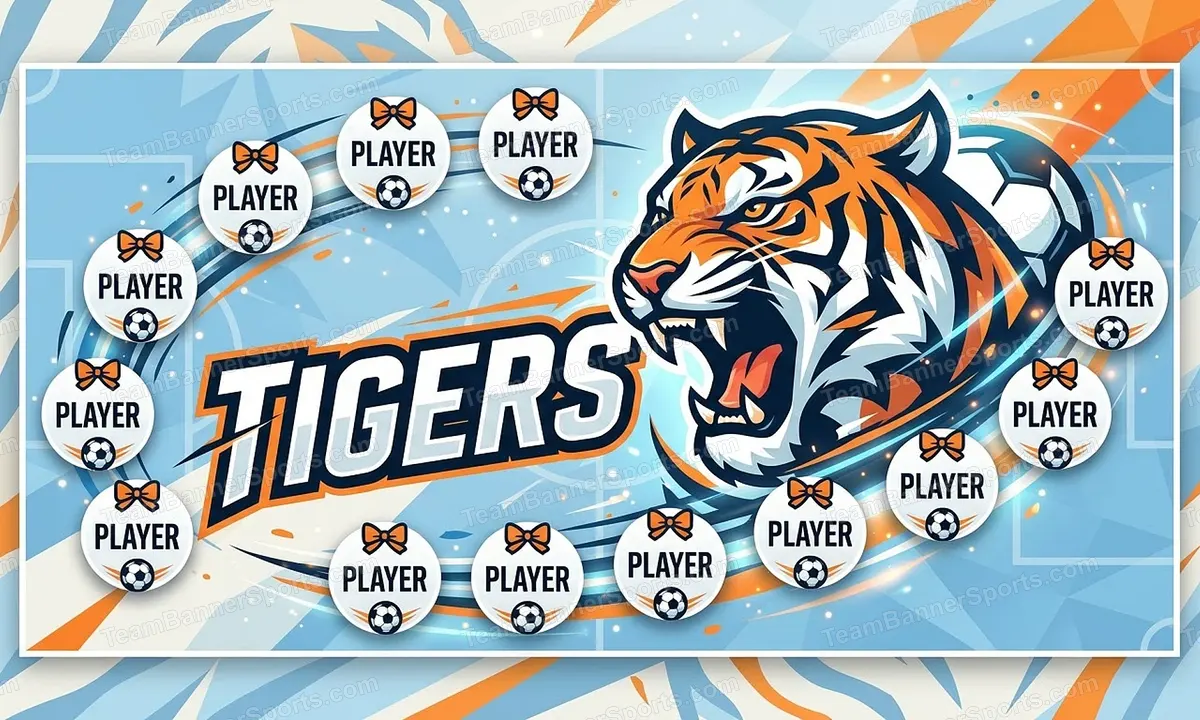 Tigers soccer team banner created with AI