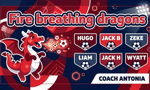 Fire breathing dragons Soccer AI image template