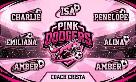 Pink Dodgers Soccer AI image template