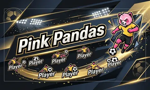 Pink Pandas Soccer AI image template