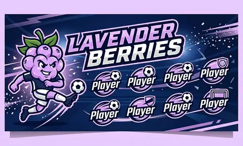Lavender Berries Soccer AI image template