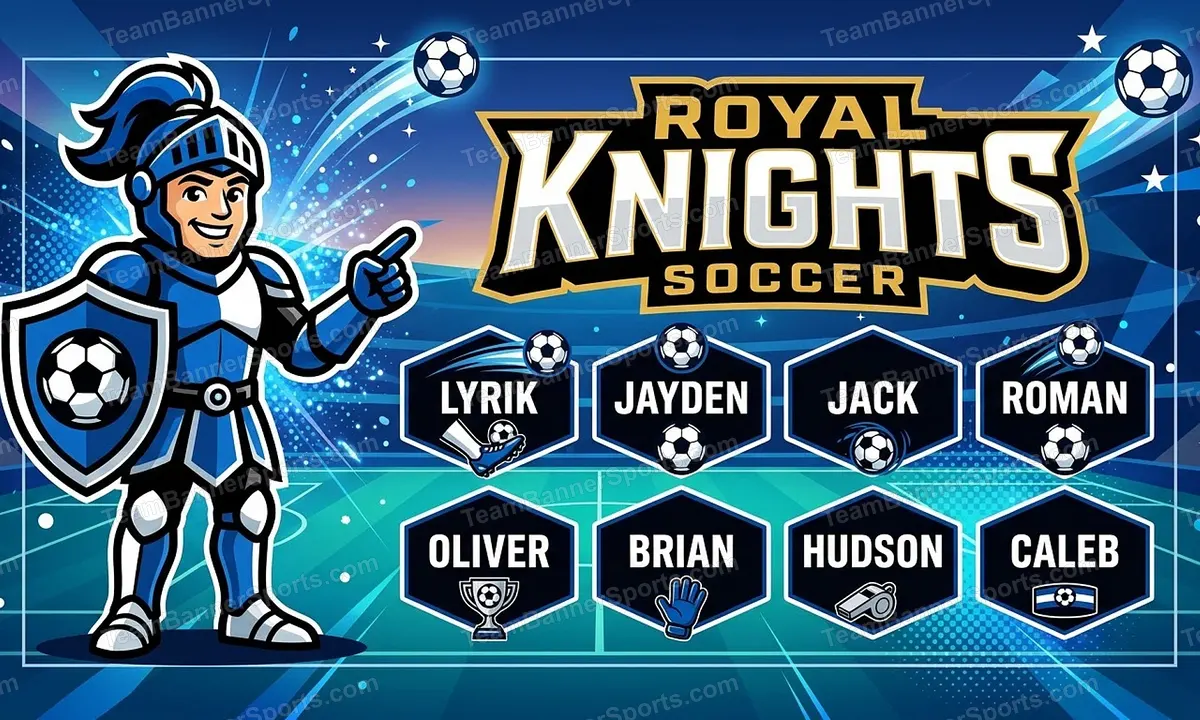 Royal Knights soccer team banner created with AI