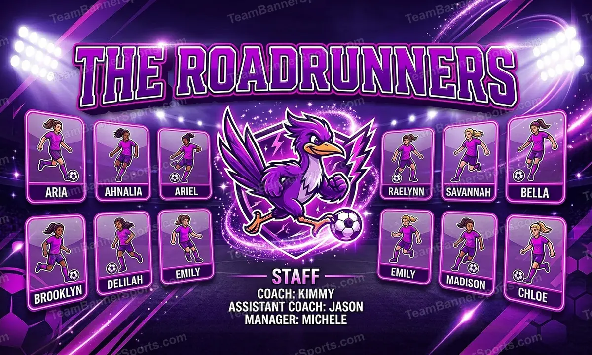 The Roadrunners soccer team banner created with AI