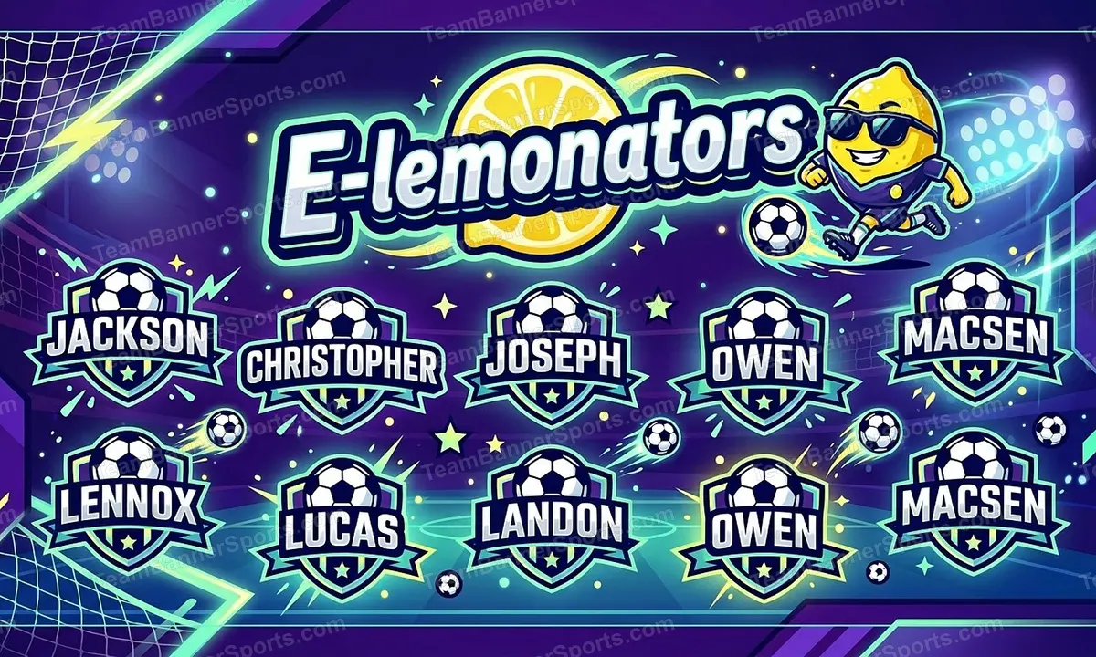 E-lemonators soccer team banner created with AI