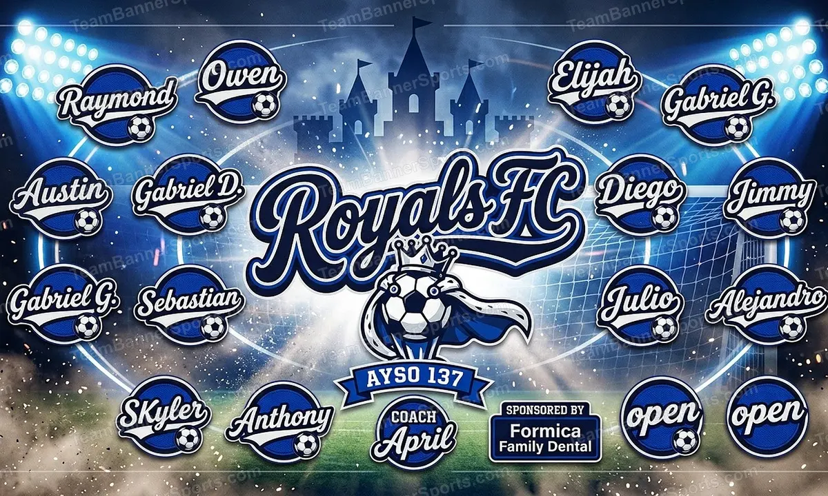 Royals FC soccer team banner created with AI