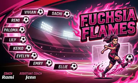 Fuchsia Flames Soccer AI image template