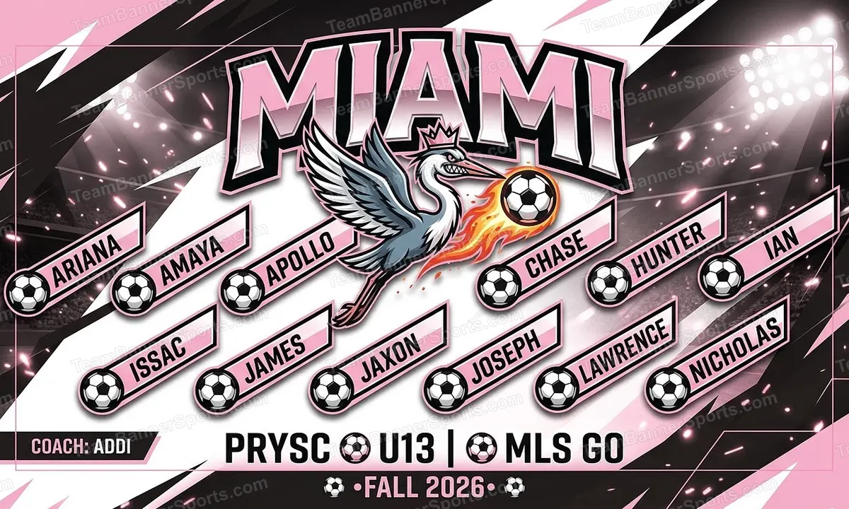 Miami soccer team banner created with AI