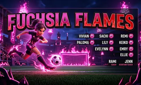 Fuchsia Flames Soccer AI image template