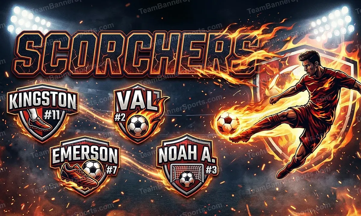 Scorchers soccer team banner created with AI