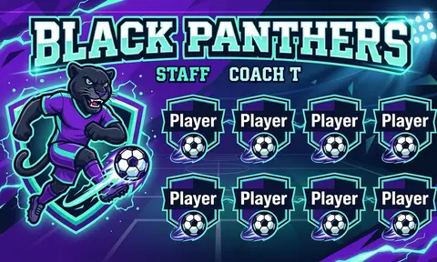 Black Panthers Soccer AI image template