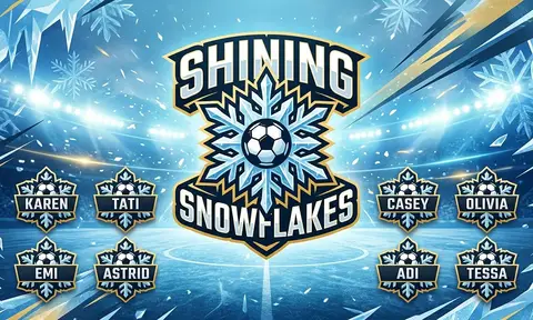 Shining snowflakes Soccer AI image template